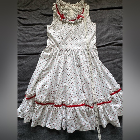 Handmade Vintage Floral Sleeveless Summer Dress with Ruffle Trim Size Small - Picture 11 of 12